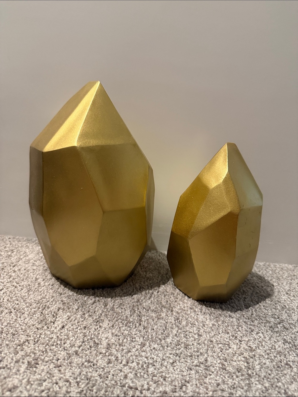 Gold Geometric Accent Sculptures - Set of 2